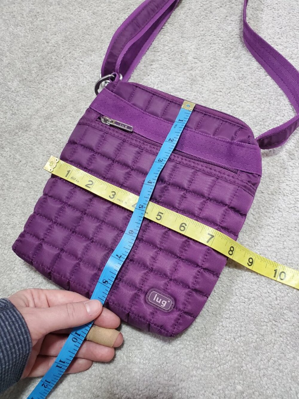 LUG Skipper Quilted Crossbody Bag Pouch Purse Waist Pack Plum Purple 7.5" x 8.5" - Picture 11 of 12